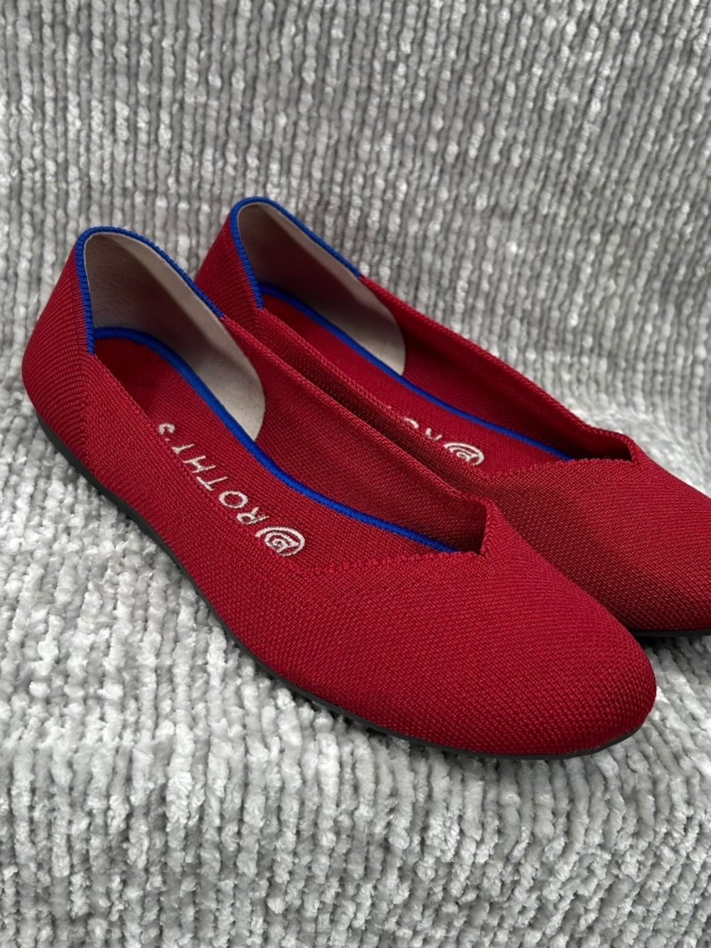 Rothy's Red Knit The Flat Ballet Flats Size 7.5